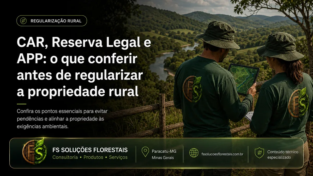 CAR, Reserva Legal e APP: o que conferir antes de regularizar a propriedade rural
