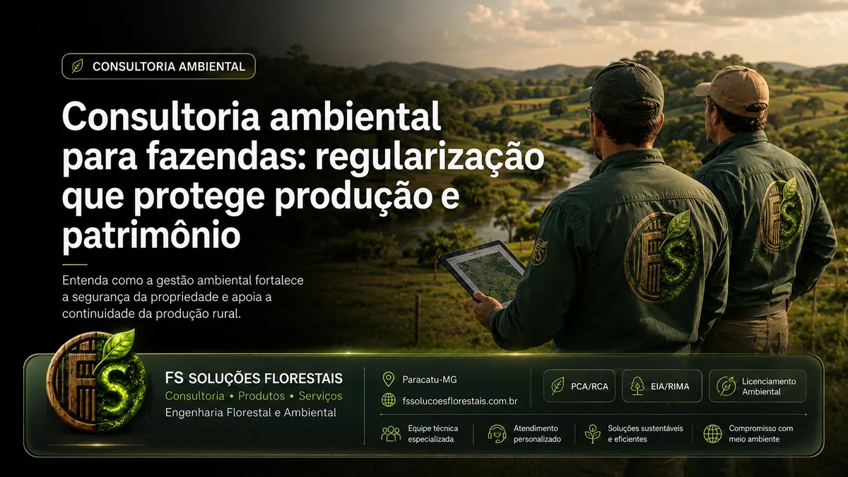 Consultoria ambiental para fazendas: regularização que protege produção e patrimônio