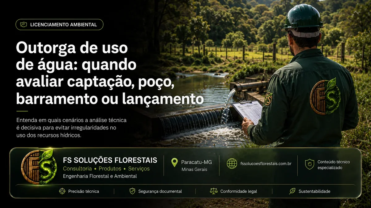 Outorga de uso de água: quando avaliar captação, poço, barramento ou lançamento