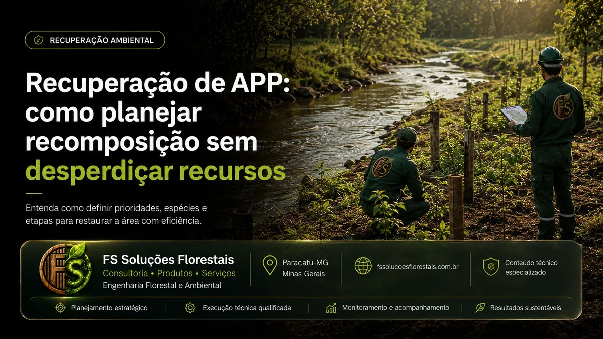 Recuperação de APP: como planejar recomposição sem desperdiçar recursos